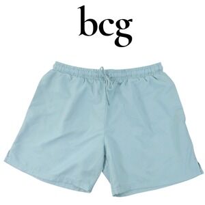 BCG Athletic Shorts Mens Medium Light Blue Polyester Active Drawstring Gym Sport